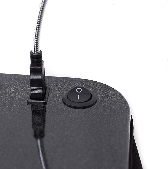 Sofia + Sam Lap Desk with USB Light (Black) | Memory Foam Cushion | Supports Laptops Up to 17 Inches