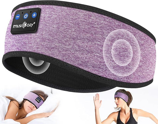 MUSICOZY Sleep Headphones Bluetooth 5.4 Headband, Wireless Earphones Music Sleep Earbuds Sleeping Eye Mask with HD Stereo Speakers for Workout Running Travel Yoga, Ideal Gifts for Women Men