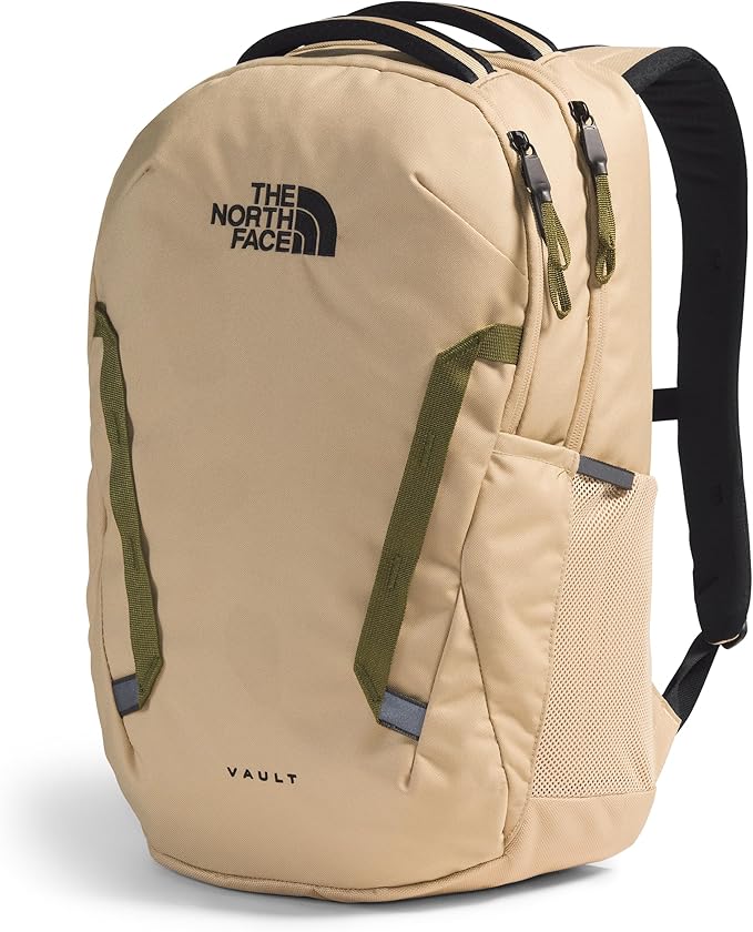 THE NORTH FACE Vault Everyday Laptop Backpack | Commuter Travel Bag with Water-Repellent Finish, Spacious Main Compartment, Khaki Stone/TNF Black, One Size