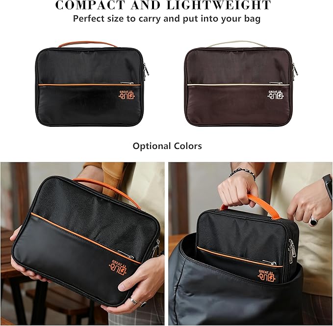 Electronics Accessories Organizer Bag, Waterproof Double Layer Travel Cable Organizer Case for Cords, Charger, Power Bank, Hard Drive, Mouse – Shockproof Tech Storage Pouch for Travel & Home (Black)