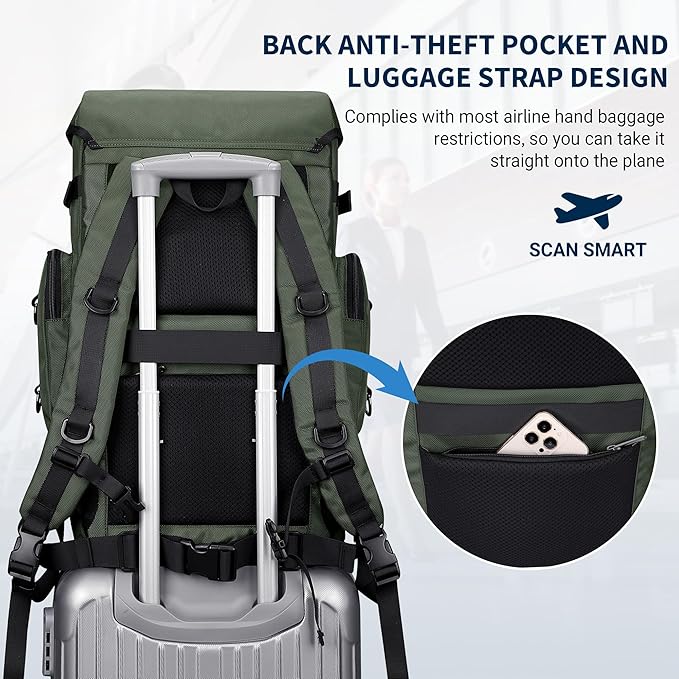 WITZMAN Travel Backpack for Men Women Carry on Bags for Airline Approved Convertible Duffle Luggage Backpack Shoe Compartment（B691 Light Green）