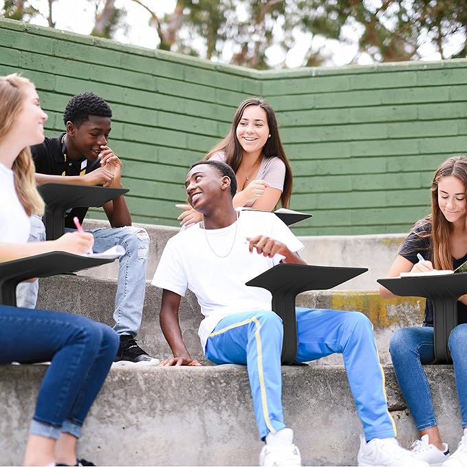 ECR4Kids The Surf Portable Lap Desk, Flexible Seating, Black, 10-Pack