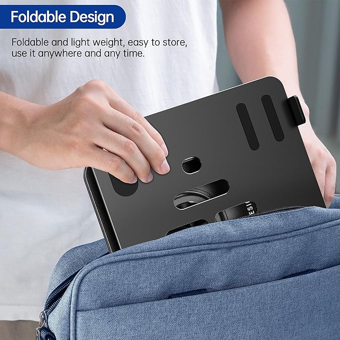 BESIGN LS11 Laptop Stand with 360° Rotating Base, Ergonomic Adjustable Notebook Holder, Riser Holder Computer Stand Compatible with Air, Pro, Dell, HP, Lenovo More 10-14" Laptops (Black)