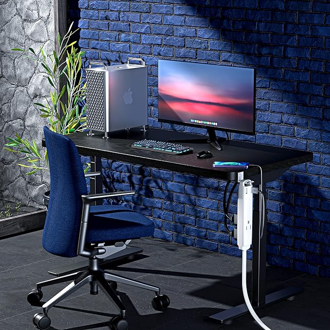 Extension Cord with USB Ports 1FT, 360° Rotating Flat Plug Extension Cord, 3-Outlet with USB Ports (2 Ports), 3 Prong Extension Cord, Grounded Extension Cord (White) UL Certified