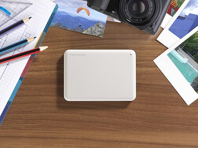 Toshiba Canvio Advance 1TB Portable External Hard Drive USB 3.0, White - HDTCA10XW3AA