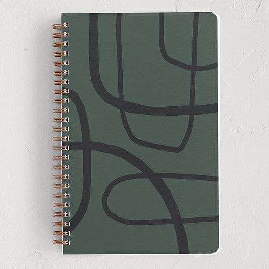 Minted Find Your Own Way Notebook, Writing Journal for Notes & Journaling, Durable Paper Cover, Abstract Modern Art Design, Spiral Bound Journal Notebook with 160 Lined Pages, 5.5" x 8.5"