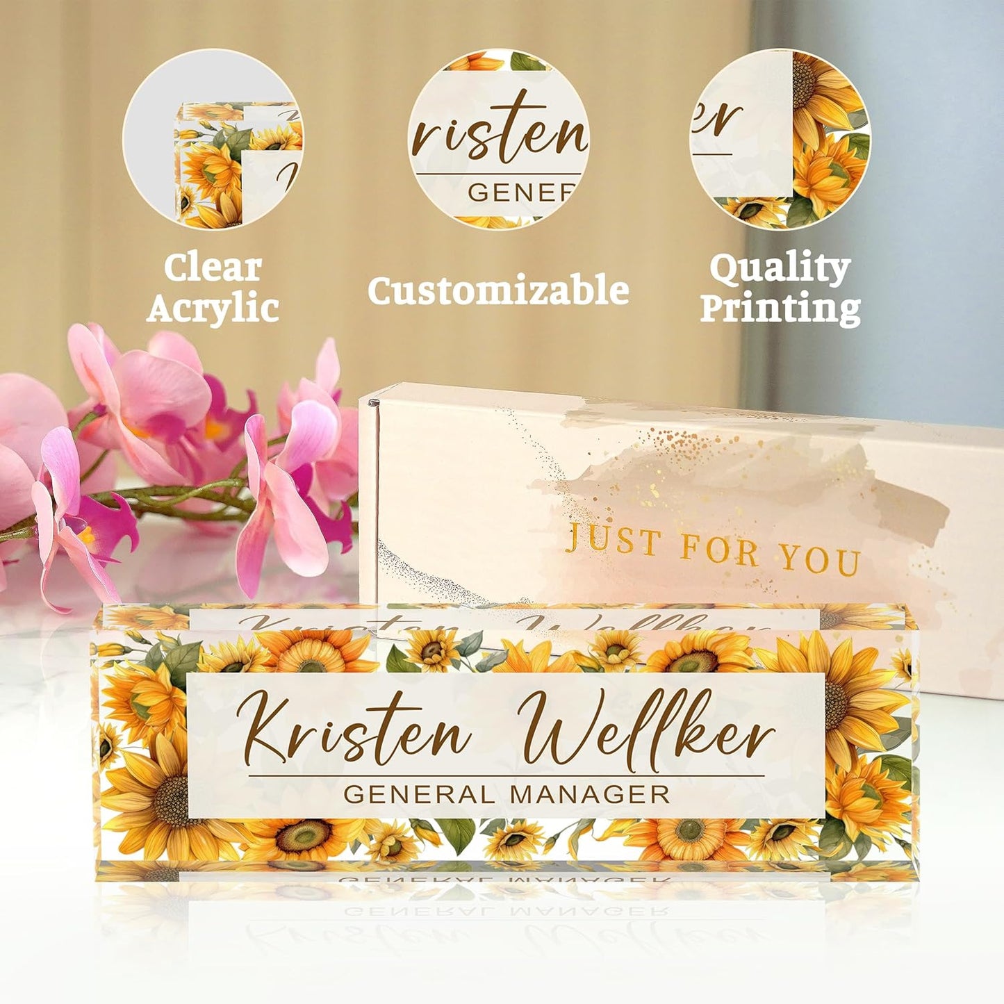 Name Plate for Desk, Custom Office Desk Decor The Office Gifts for Women Men, Employee Appreciation Gifts for Boss, Manager, Teacher, Nurse