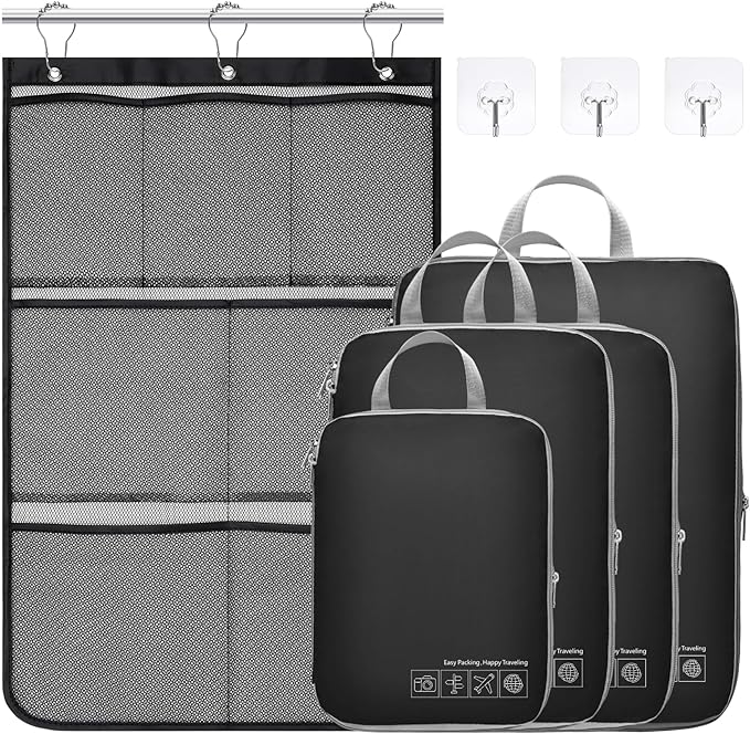 Cambond Compression Packing Cubes for Travel Women - Travel Bags Luggage Organizers Travel Essentials Compression Cubes for Travel Carry on Suitcases Organizer