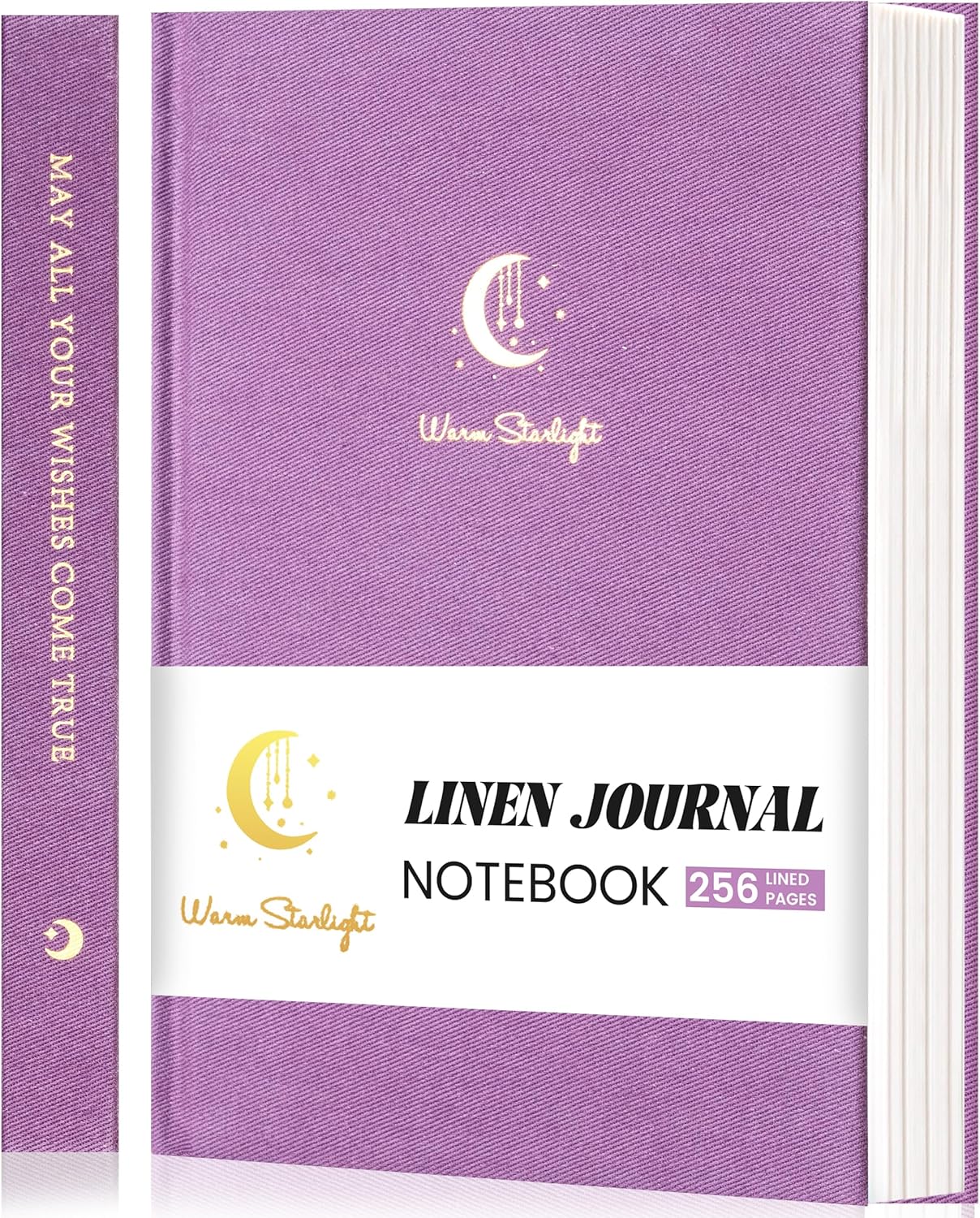 CAGIE Lined Journal Notebook for Women Girls, A5 Hardcover Linen Journals For Writing 256 Pages, Aesthetic Womens Diary, Gifts 8.3'' x 5.7'' Purple