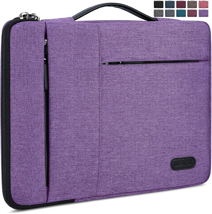 Laptop Sleeve Case 13.3-14 Inch Waterproof Durable 360 Protective Carrying Case Portable Handle Business Briefcase Compatible with MacBook Air/Pro HP ThinkPad Notebook Purple
