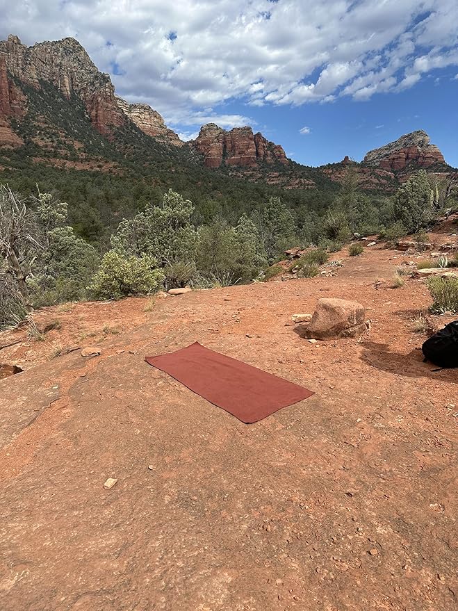 Yoga Mat Towel - Double Sided Microfiber Yoga Towel - Sweat Absorbent Non Slip Hot Yoga Towel - Lightweight, Quick Drying Pilates and Bikram Sweat Towel - 73''L x 26''W, Sedona