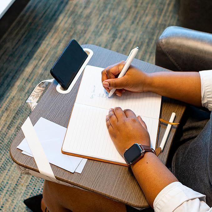 LAPGEAR Designer Lap Desk 2-Pack with Storage Basket, Phone Slot & Device Ledge – Hummingbird Toile – Fits Laptops up to 15.6" – Style No. 70413