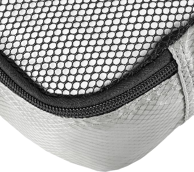 Amazon Essentials 4-Piece Packing Cubes Travel Accessories Set, Luggage Organizer with Double Zipper, Mesh Top, 100% Polyester, Small, Gray (Previously Amazon Basics)