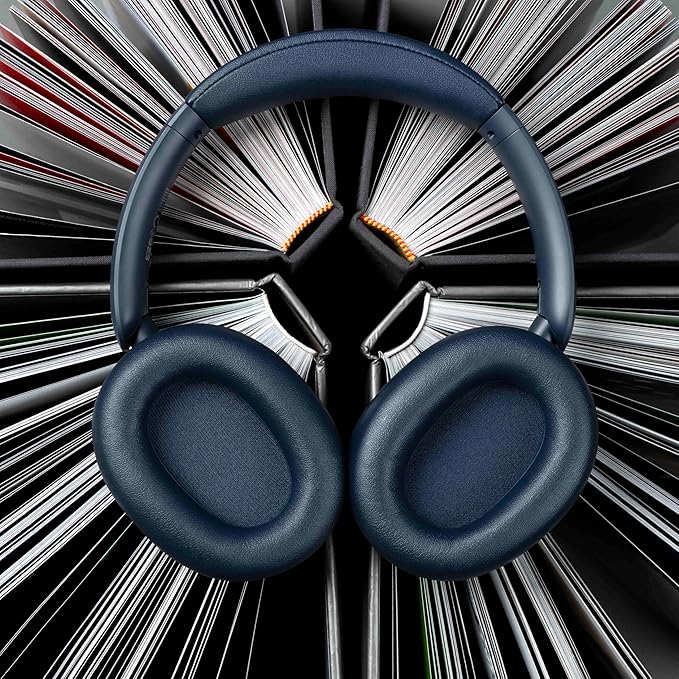 Edifier V80 Hybrid Active Noise Cancelling Headphones, True Wireless Over Ear Bluetooth Headset with 45H Playtime Hi-Res Audio Fast Charging Multipoint Connection for Travel Home Office (Navy)