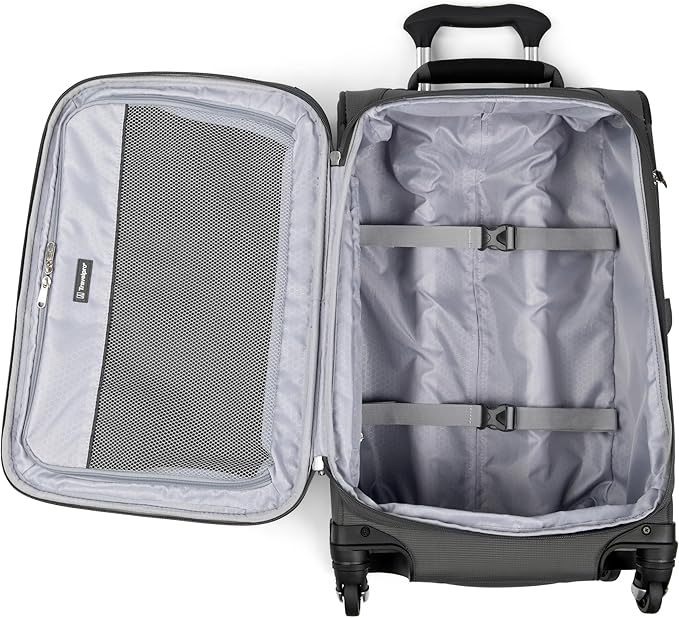 Travelpro Maxlite 5 Softside Expandable Luggage with 4 Spinner Wheels/Soft Underseat Tote, Lightweight Suitcase, Men and Women, Shadow Grey, 2-Piece Set (Tote/21)