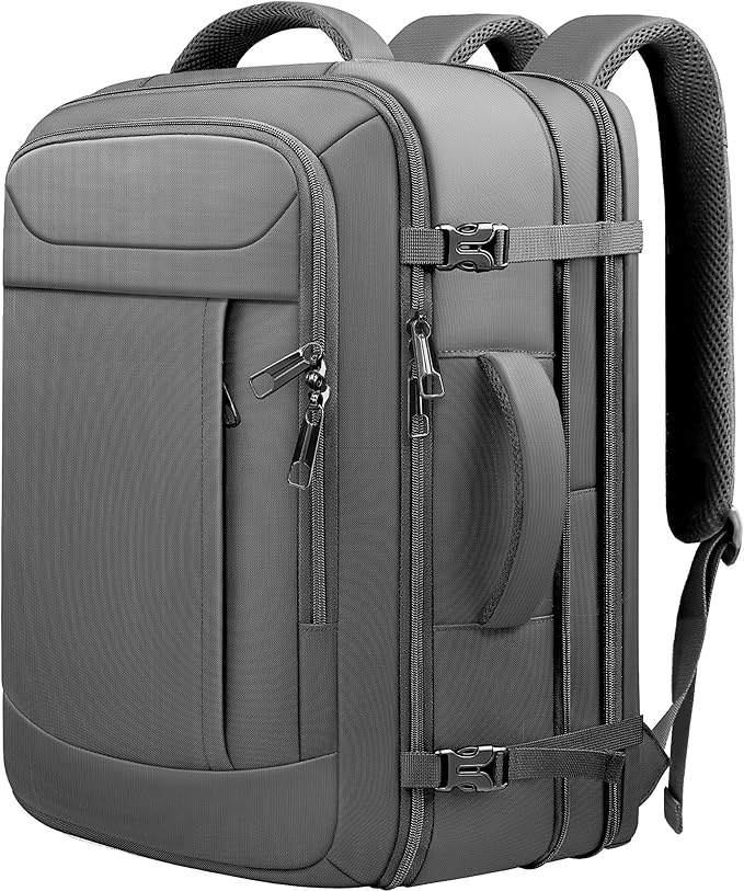 50L Travel Backpack, Carry On Backpack, Large Luggage TSA Flight Approved Anti-Theft Laptop Bag, Sturdy 17 Inch TSA Friendly Water Resistant College School Bag Gifts for Men,Grey