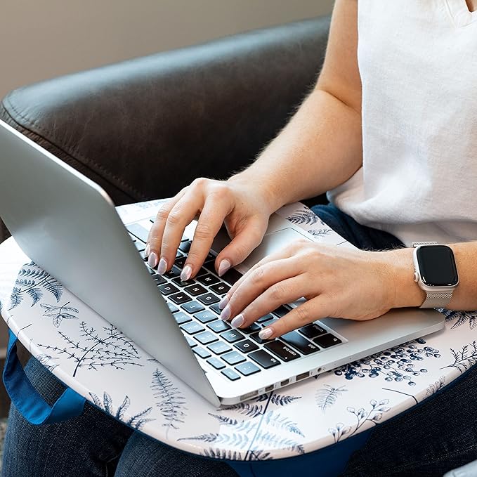 LAPGEAR MyStyle Portable Lap Desk with Cushion - Blue Garden - Fits up to 15.6 Inch Laptops - Style No. 45302