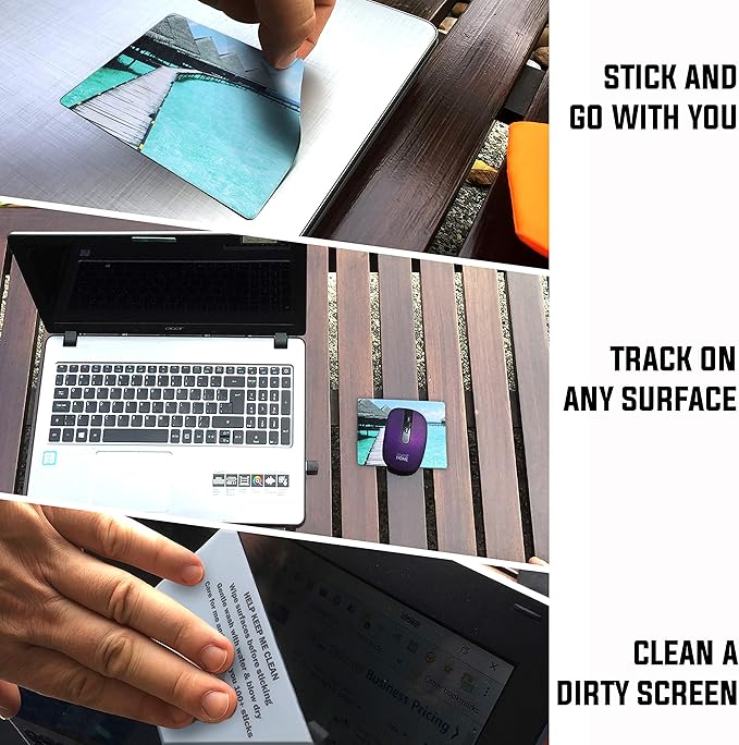 Webcam Covers + Adhesive Mouse Pad - Tablet Webcam Covers - Smart TV & for Every Size Webcam on Any Device - Reusable/Multi-use – Protect Your Privacy with Gecko (Beach + Mousepad)
