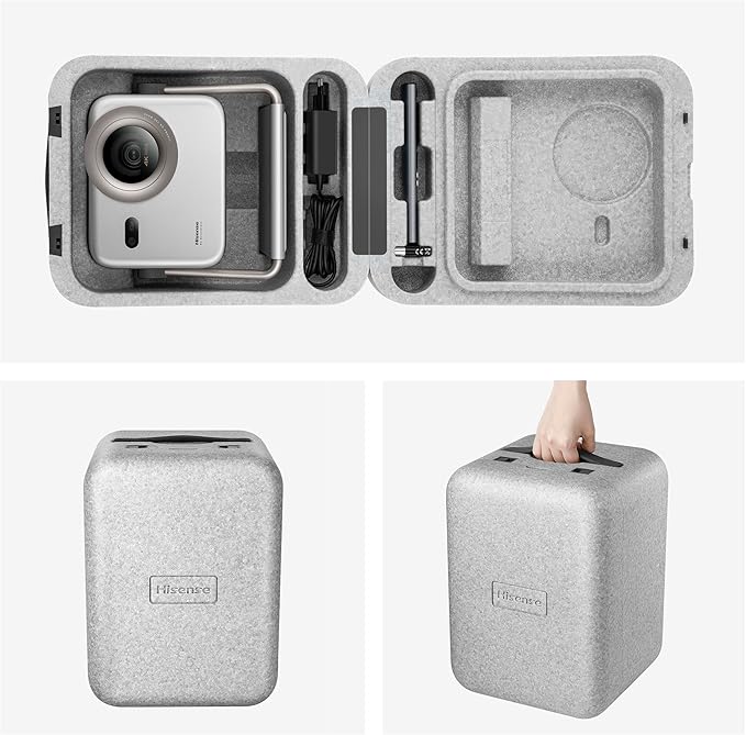 Hisense M2 Pro, Triple Laser Smart Portable Lifestyle Projector, 4K UHD, 65” – 200”, 1,300 Lumens, Dolby Vision,Optical Zoom, Intelligent Screen Adjustments, Vidaa OS, Netflix Included (2025 Model)