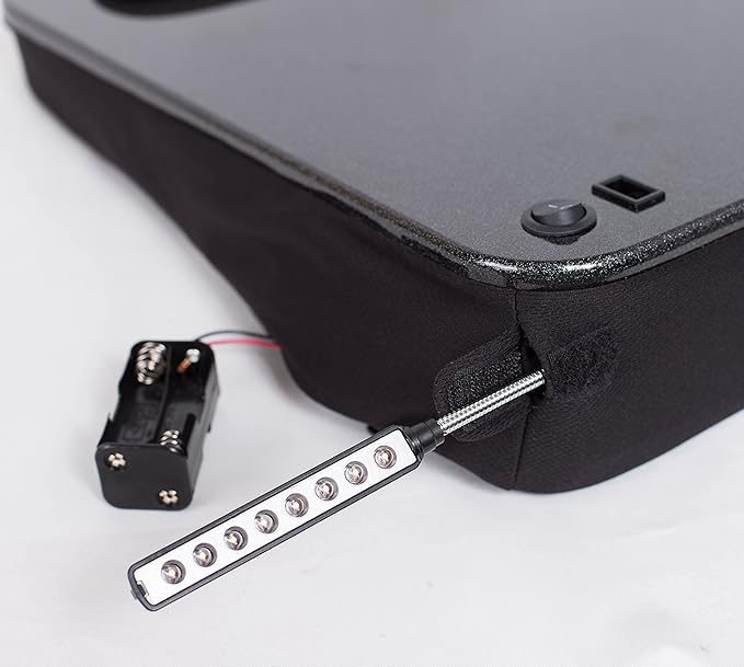 Sofia + Sam Lap Desk with USB Light (Black) | Memory Foam Cushion | Supports Laptops Up to 17 Inches