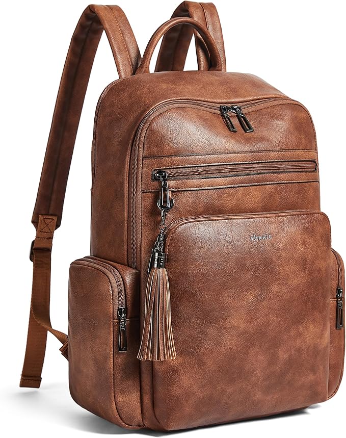 Shrrie Laptop Backpack for Women Fits 16 inch Laptop,Designer Backpacks for Women with Computer Compartment to Business (Brown)