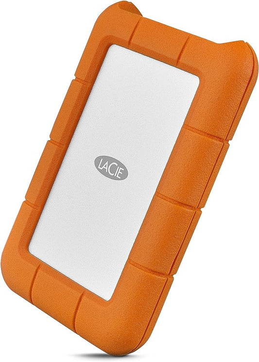 LaCie Rugged Secure 2TB External Hard Drive Portable HDD – USB-C USB 3.0 Drop Shock Dust Rain Resistant Computer Desktop Workstation Laptop Hardware Encryption, 1 Month Adobe CC (STFR2000403)