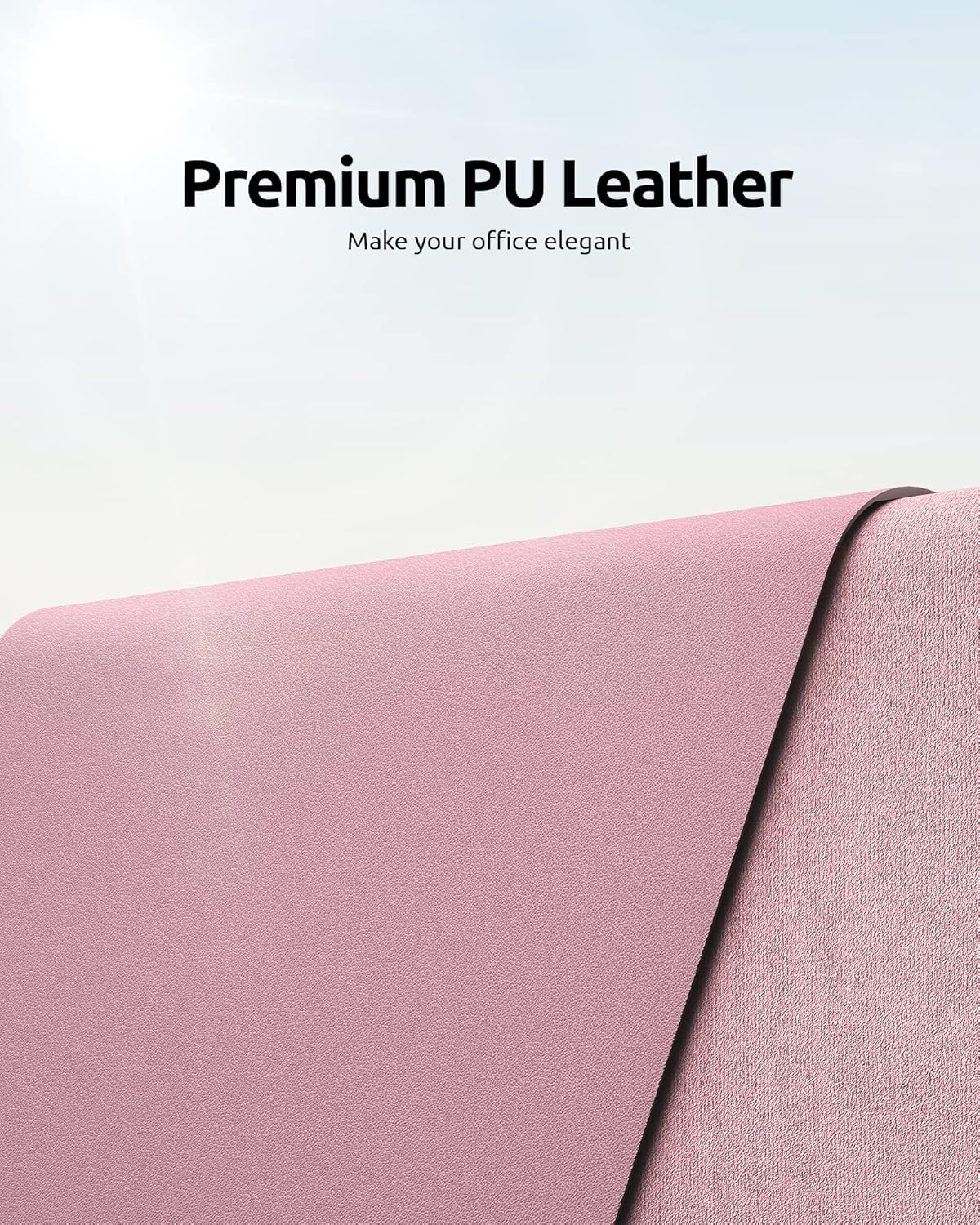 YSAGi Leather Desk Protector, Office Mat, Large Mouse Mat, Non-Slip PU Leather Blotter, Laptop Desk Pad, Waterproof Writing Pad for Office and Home (Pale Mauve, 23.6" x 13.8")