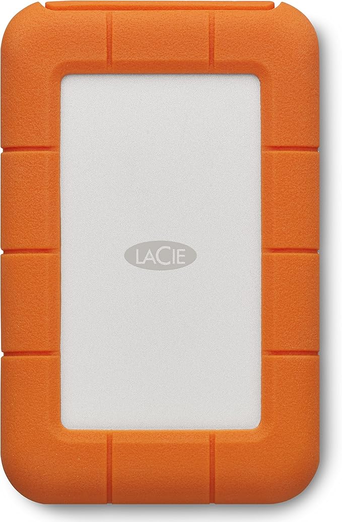 LaCie Rugged USB-C, 4TB, Portable External Hard Drive, Drop, Shock, Dust, Rain Resistant, for Mac & PC (STFR4000800)