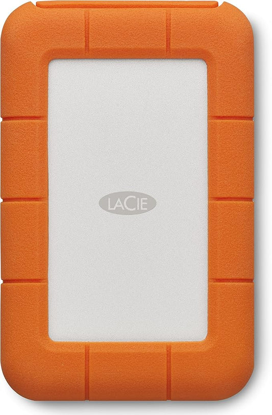 LaCie Rugged USB-C, 4TB, Portable External Hard Drive, Drop, Shock, Dust, Rain Resistant, for Mac & PC (STFR4000800)