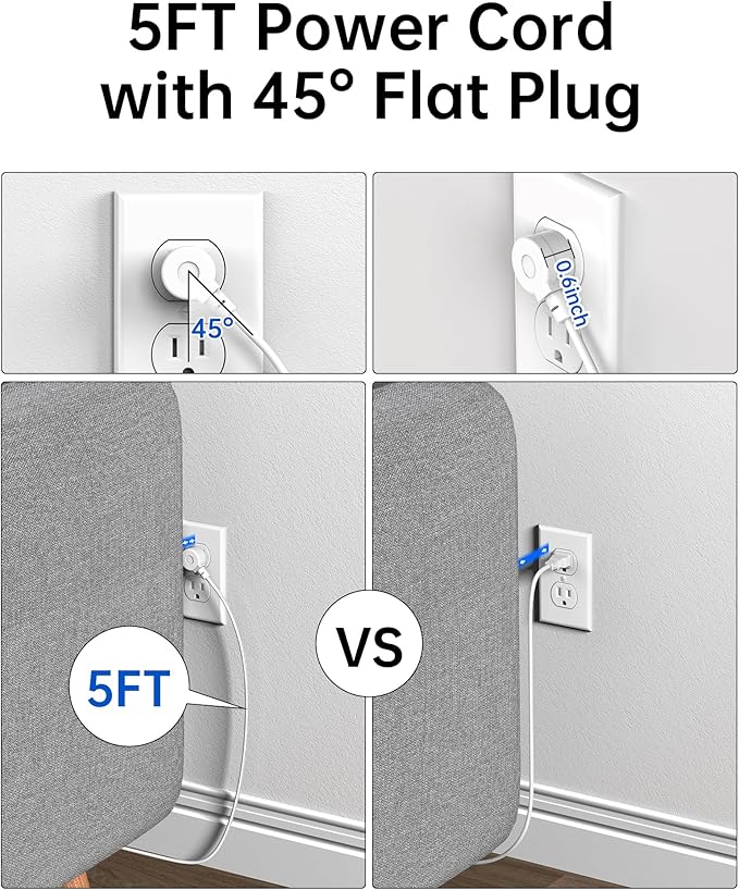 10-in-1 USB Charging Station with AC Outlets, Surge Protector Power Strip with USB Ports PD 20W, 4.9ft USB Extension Cord for Home/Office/Travelling Essentials