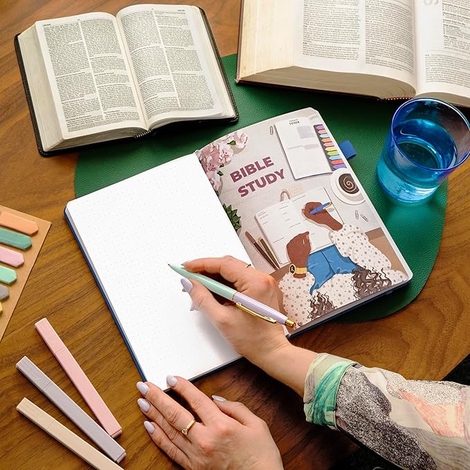 Clever Fox Bible Study Journal – Church Notes Notebook – Note Taking & Journaling Kit – Faith Based Religious Gifts & Accessories (Mystic Blue)