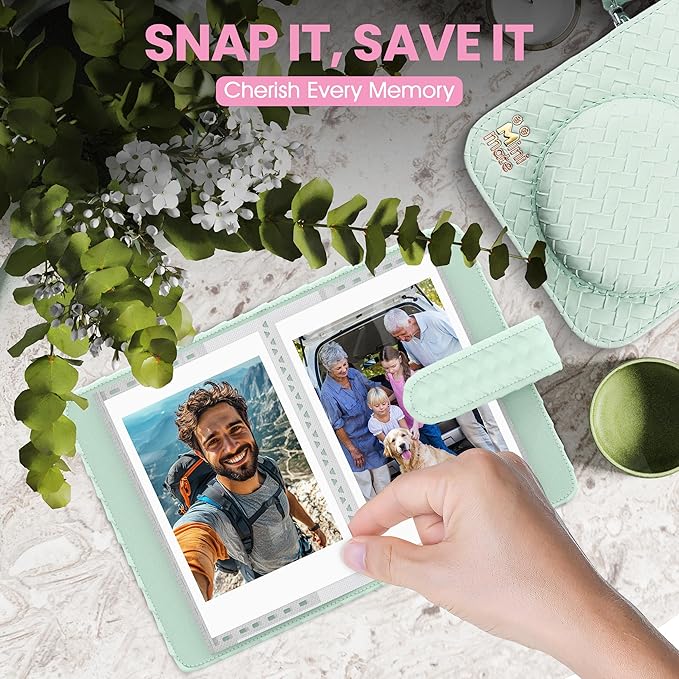 Fujifilm Instax Mini 12 Instant Camera Mint Green + Minimate Custom Designed Case + Fuji Instax Film 10 Sheets & Photo Album