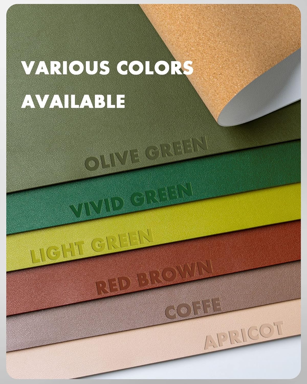 YSAGi Double-Sided Desk Pad, 35.4"x17"Leather Desk Mat, Eco Cork Desk Pad Protector,Large Mouse Pad,Waterproof Desk Blotter for Office/Home(White)