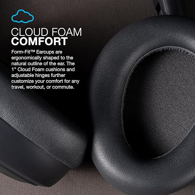 JLab JBuds Lux ANC Wireless Headphones, Graphite, Hybrid Active Noise Cancelling, Customizable Sound, Spatial Audio Compatible, Premium Over-Ear Bluetooth Headset