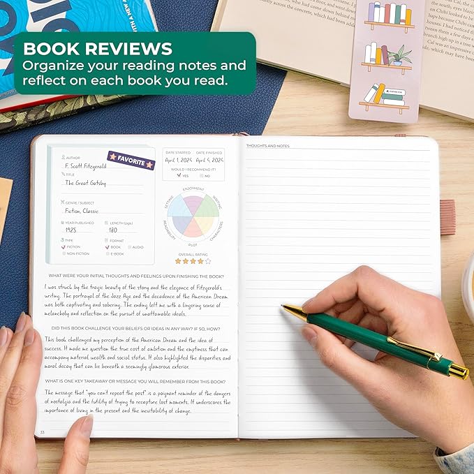 Clever Fox Reading Journal Premium – Review Log Notebook with Reading Tracker – Gifts & Accessories for Book Lovers, Adults & Kids (Rose Gold)