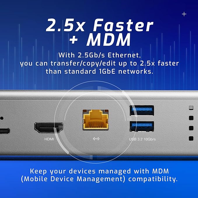 OWC Thunderbolt Go Dock, 11 Ports, Built in Power Supply, 90W Charging, TB4 (USB-C), USB, HDMI, 2.5GbE, SD, Also Compatible with USB-C Devices, Supports Thunderbolt Share