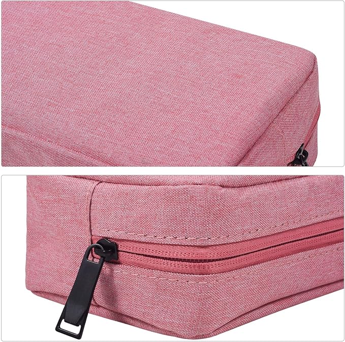 dealcase Electronic Accessories Organizer, Durable Small Electronics Accessories Storage Bag Compatible Laptop Charger Various USB,Cables,Cords and Power Travel Gadget Carry Bag,Pink(Small+Big)