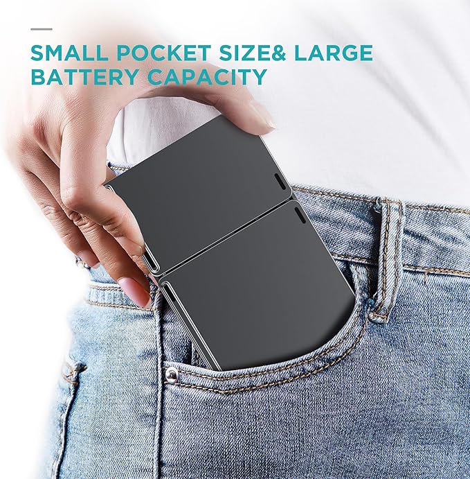 Foldable Bluetooth Keyboard with Touchpad - Portable Wireless Keyboard with Holder, Rechargeable Full Size Ultra Slim Pocket Folding Keyboards for Android Windows iOS Tablet & Laptop Travel Keyboards