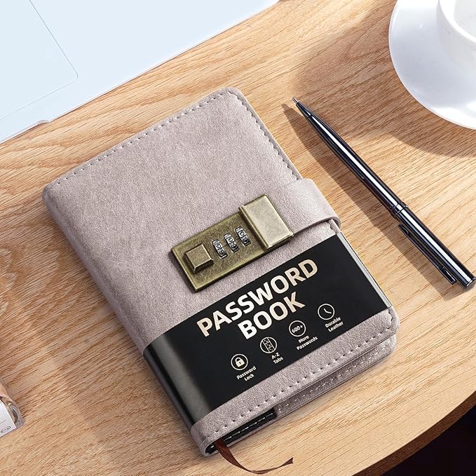 WEMATE Password Book with Lock, Password Book with Alphabetical Tabs 600+ Password Spaces, Password Organizer Logbook, Password Keeper for Computer & Website Logins (4.3X 6.18in) Pink