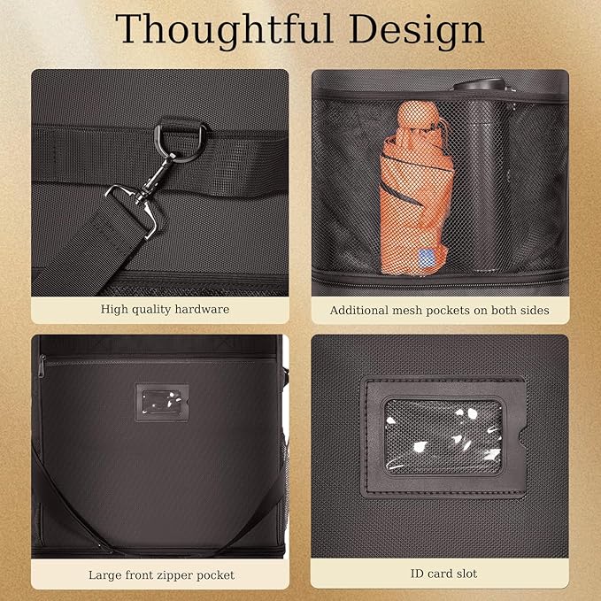 Suitcases with Wheels Expandable Luggage Bag Foldable Suitcase with 4 Universal Wheels Collapsible Rolling Travel Case Large Capacity Duffel Bag (Coffee)