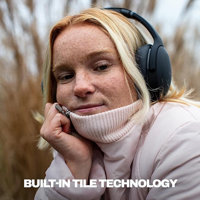 Skullcandy Crusher Evo Wireless Bluetooth Headphones with Multi-Sensory Bass, Noise Isolating Over-Ear Fit, Up to 40 Hours Battery, Microphone for iPhone Android - True Black