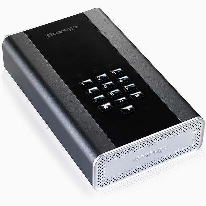 iStorage diskAshur DT2 256-bit 20TB | FIPS Level 3 Certified | Secure encrypted Desktop Hard Drive | Password Protected