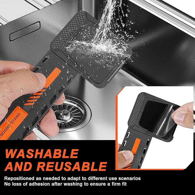 MEKASS Computer Keyboard Stand for Desktop, Adjustable Keyboard Riser, Extendable Holder, Non Slip, Ergonomic Office Desk Accessories for Flat-Back Keyboard Only (Red)