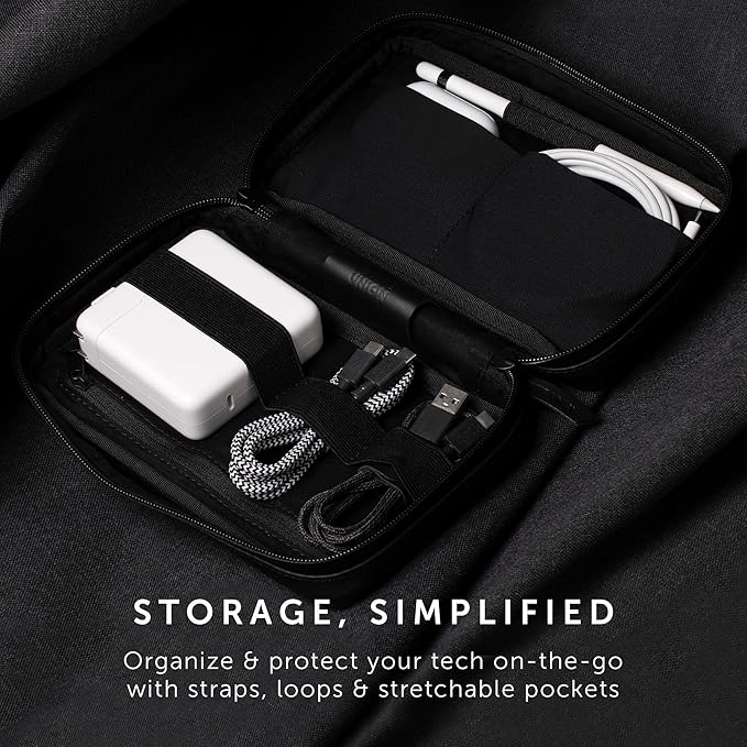 Native Union Stow Organizer – Premium Travel Tech Kit Crafted with Durable Canvas – Keep Essentials Organized with Flexible Storage & Quick-Access Pocket for Cables, Chargers, SIM Card & More (Indigo)