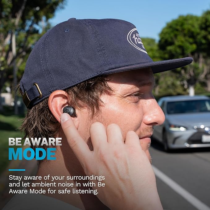 JLab Go Air Pop+ True Wireless Earbuds, in Ear Headphones, Bluetooth Earphones, 35H Playtime Ear Buds, Bluetooth Earbuds with Microphone, USB-C Charging Case, Dual Connect, EQ3 Sound, Black