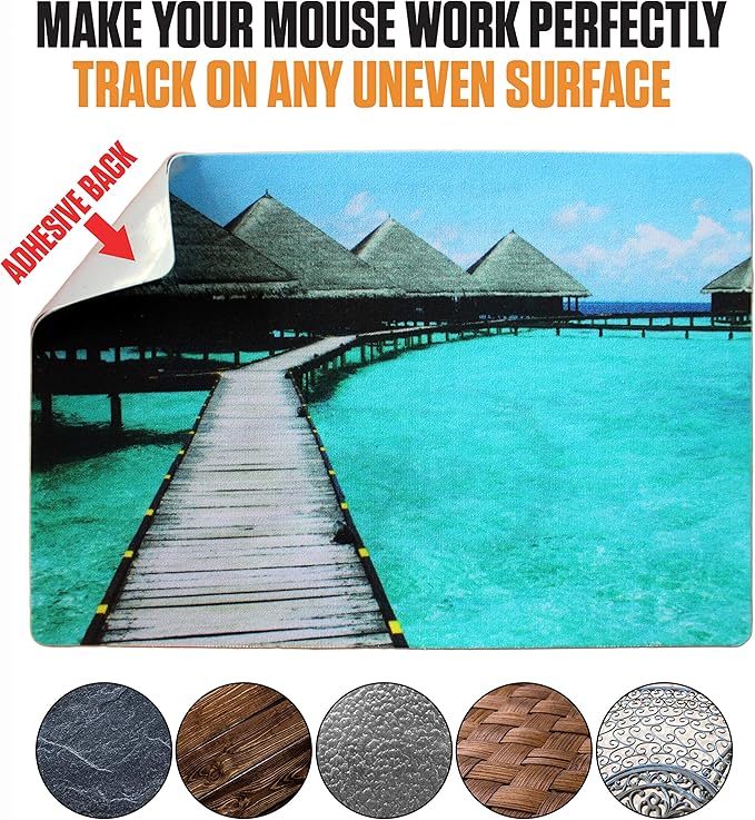 Webcam Covers + Adhesive Mouse Pad - Tablet Webcam Covers - Smart TV & for Every Size Webcam on Any Device - Reusable/Multi-use – Protect Your Privacy with Gecko (Beach + Mousepad)