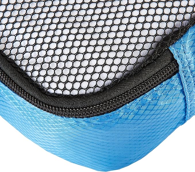 Amazon Essentials 4-Piece Packing Cubes Travel Accessories Set, Luggage Organizer with Double Zipper, Mesh Top, 100% Polyester, Small, Sky Blue (Previously Amazon Basics)