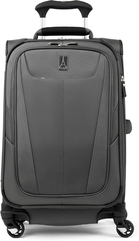 Travelpro Maxlite 5 Softside Expandable Carry on Luggage with 4 Spinner Wheels, Lightweight Suitcase, Men and Women, Shadow Grey, Carry On 21-Inch