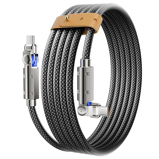 Upgraded 60W USB C Cable 10FT,180°Rotation Long USB C to USB C Fast Charging Cable, Nylon Braided Type C Charger Cord for iPhone 17/16/15,MacBook,iPad,Samsung