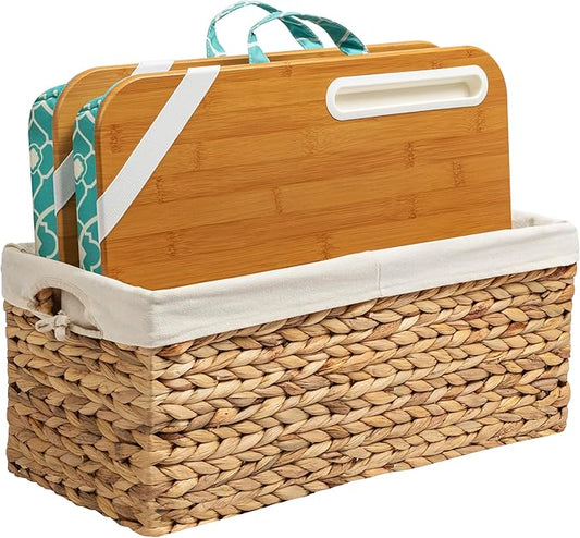 LAPGEAR Designer Lap Desk 2-Pack with Storage Basket, Phone Slot & Device Ledge – Aqua Trellis – Fits Laptops up to 15.6" – Style No. 70422